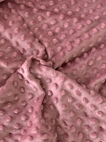 Tissu minky pois relief vieux rose