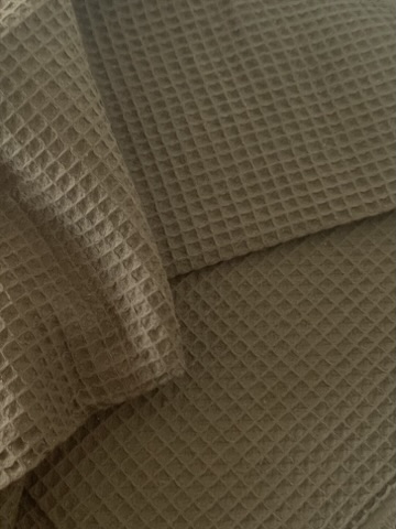 Tissu nid d'abeille kaki
