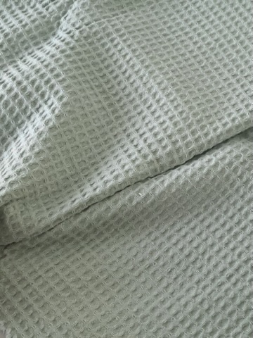 Tissu nid d'abeille vert d'eau – Image 2