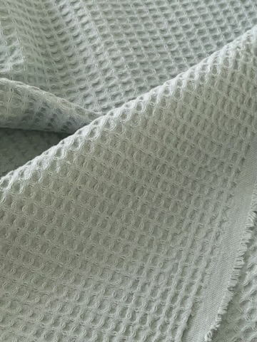 Tissu nid d'abeille vert d'eau