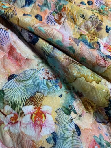 Tissu coton matelassé orchidée – Image 2