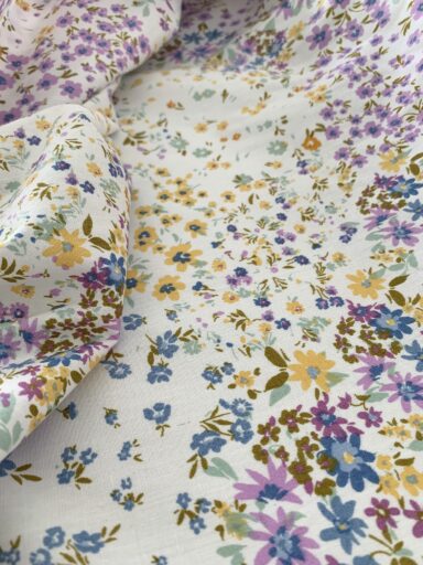 Tissu coton imprimé fleurs des champs