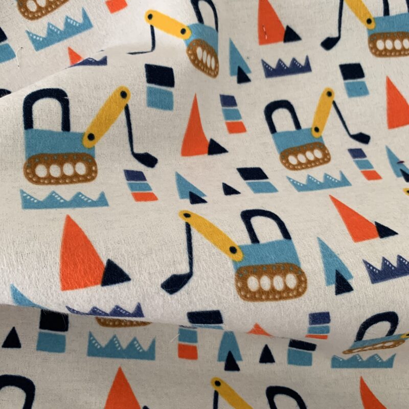 Tissu flanelle motifs tractopelles