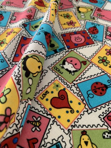 Tissu coton imprimé timbres animaux – Image 3