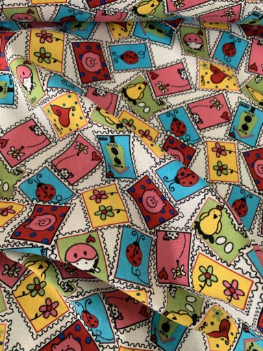 Tissu coton imprimé timbres animaux – Image 2