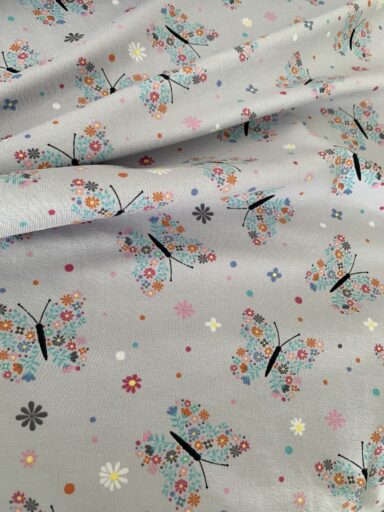 Tissu jersey de coton papillons
