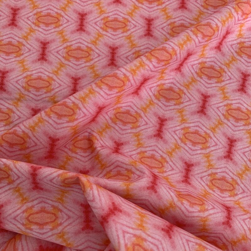 Tissu coton impression batik rose