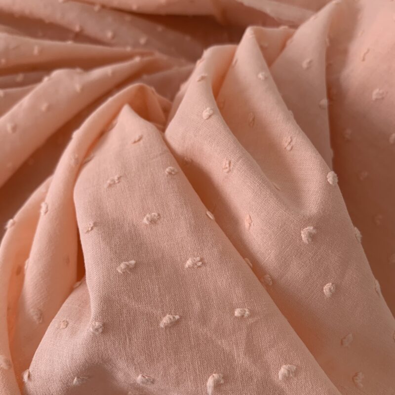 Tissu plumetis coton vieux rose