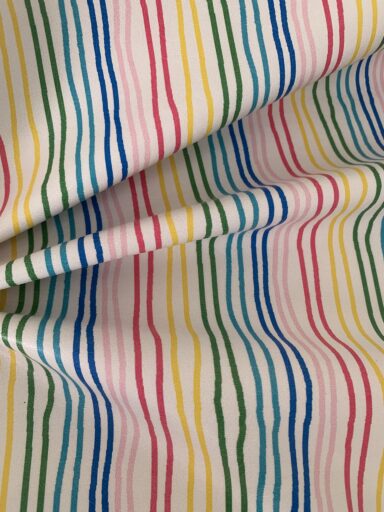 Tissu simili cuir souple imprimé rayures dansantes