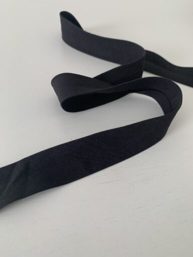 Biais coton 20mm uni noir – Image 2