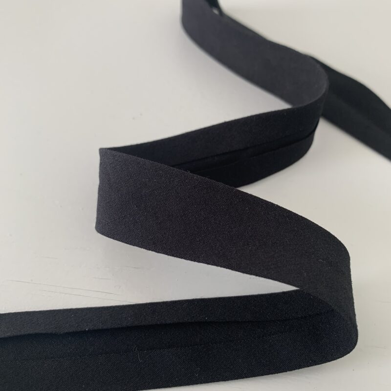 Biais coton 20mm uni noir