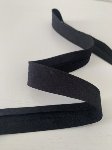 Biais coton 20mm uni noir