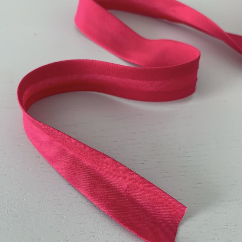 Biais coton 20mm uni rose fuchsia