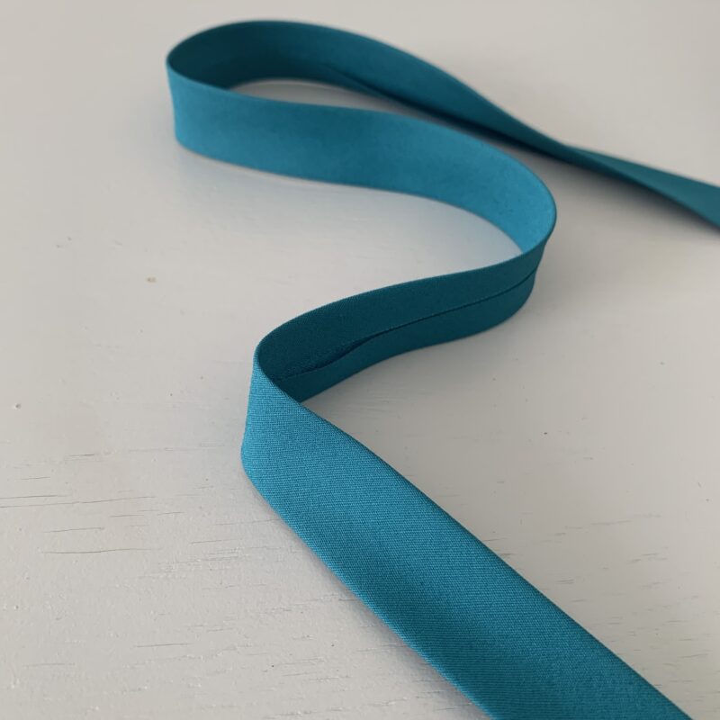 Biais coton 20mm uni bleu pétrôle