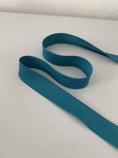 Biais coton 20mm uni bleu pétrôle – Image 2