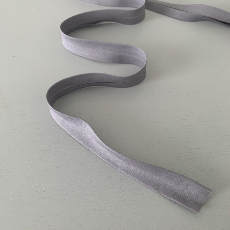 Biais coton 20mm uni gris perle