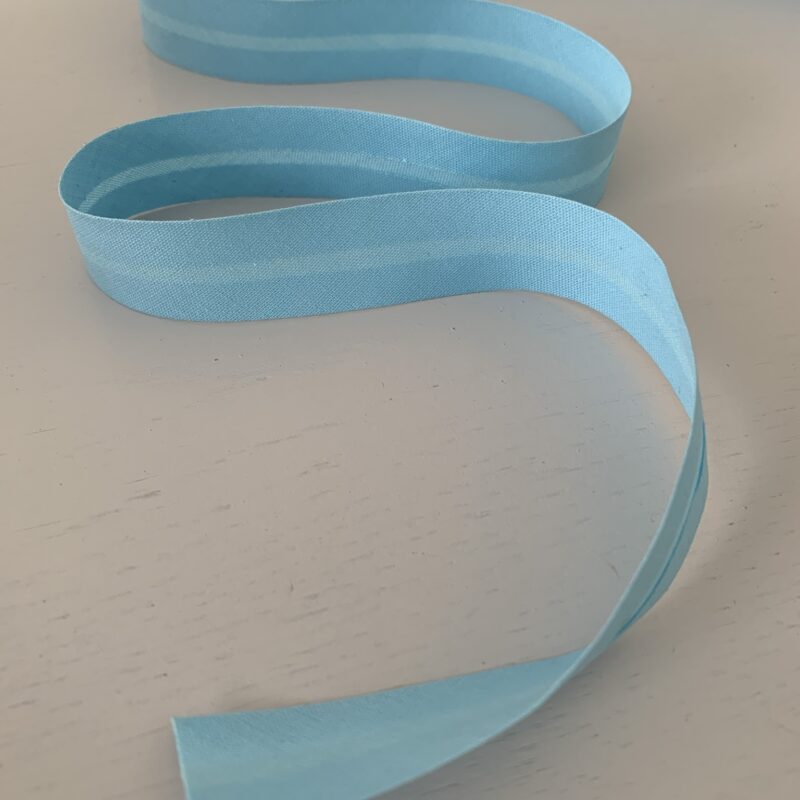 Biais coton 20mm uni bleu clair