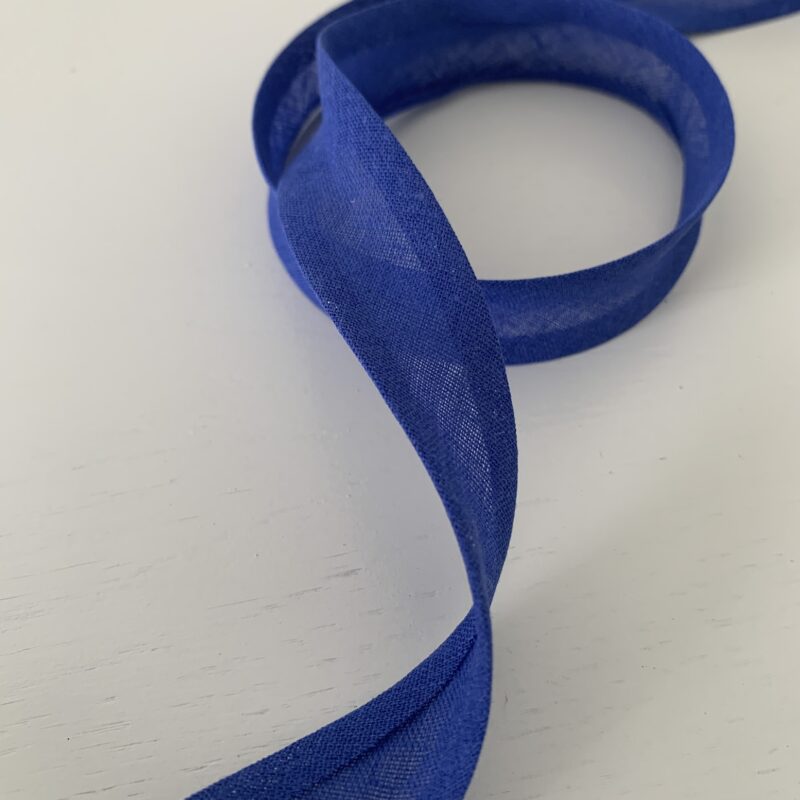 Biais coton 20mm uni bleu roi
