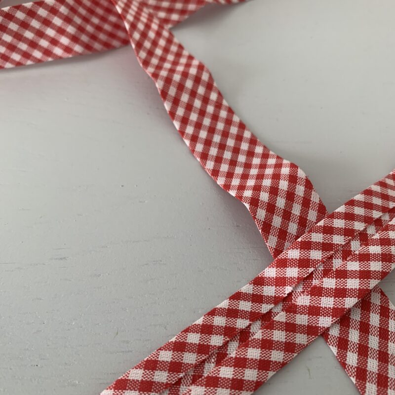 Biais coton 20mm vichy rouge