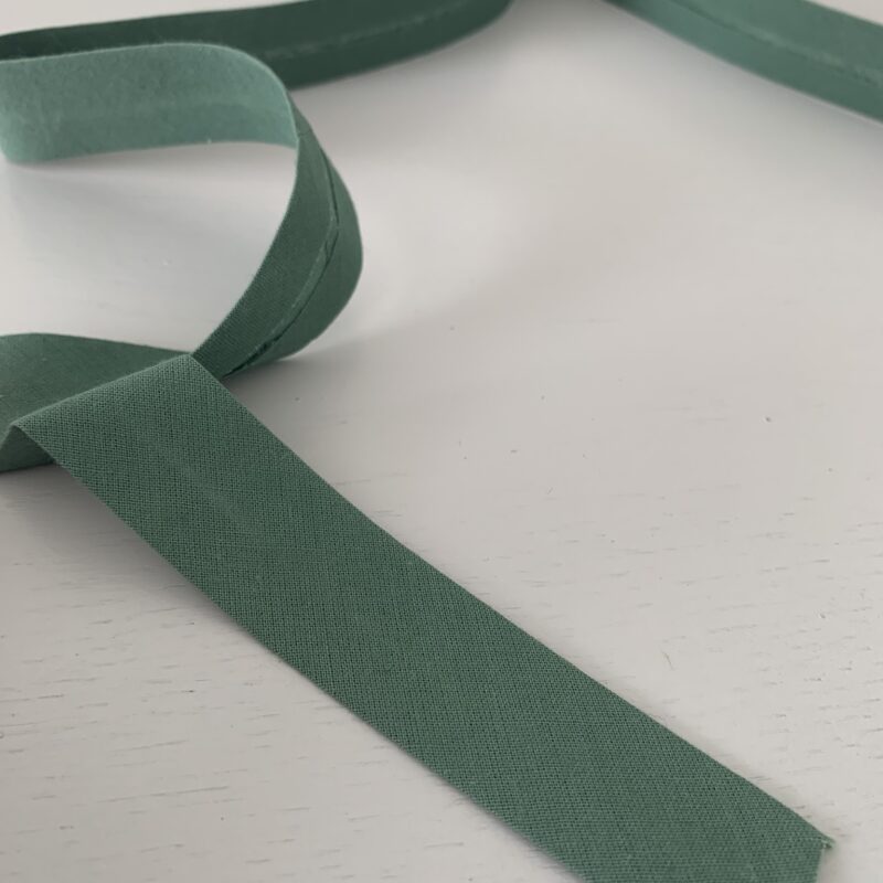 Biais coton 22mm uni vert sauge
