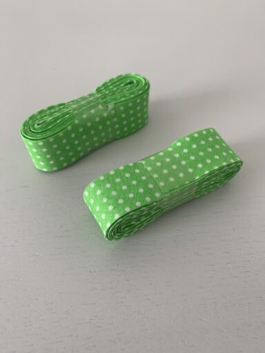 Bobine 3m biais 20mm vert à pois – Image 2