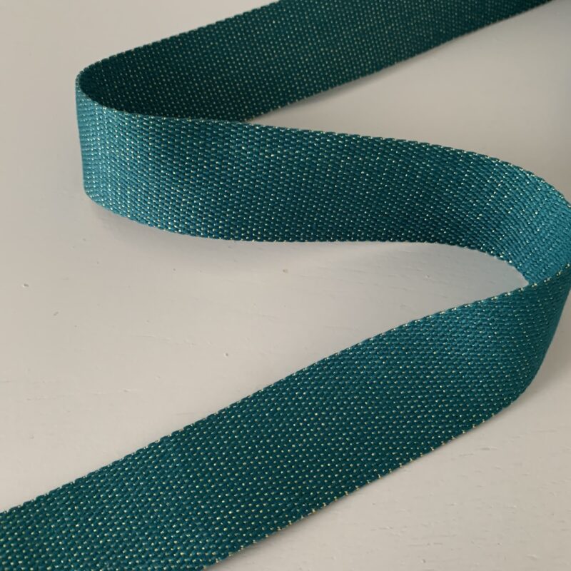 Sangle métallisée bleu canard 40mm