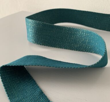 Sangle métallisée bleu canard 40mm – Image 2