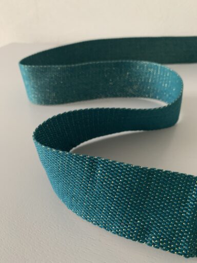 Sangle métallisée bleu canard 40mm – Image 3