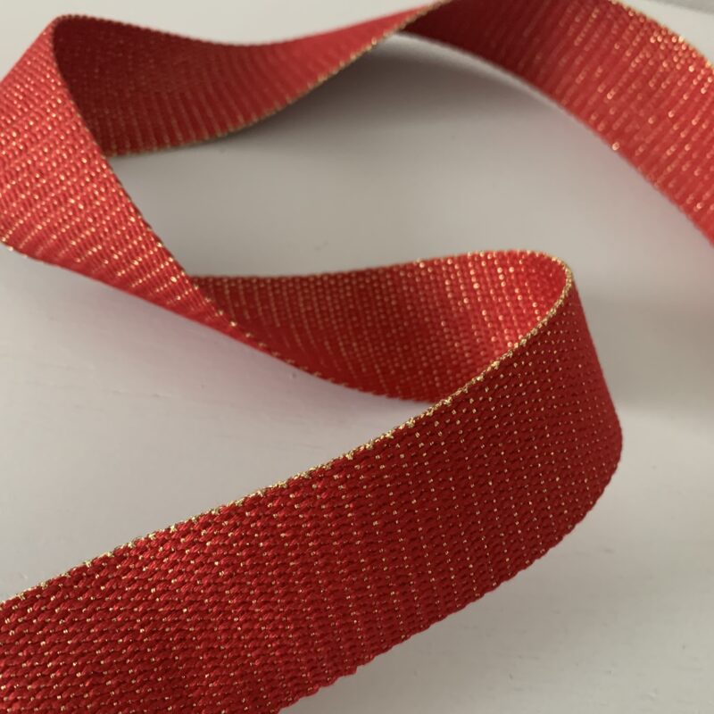 Sangle métallisée rouge 40mm