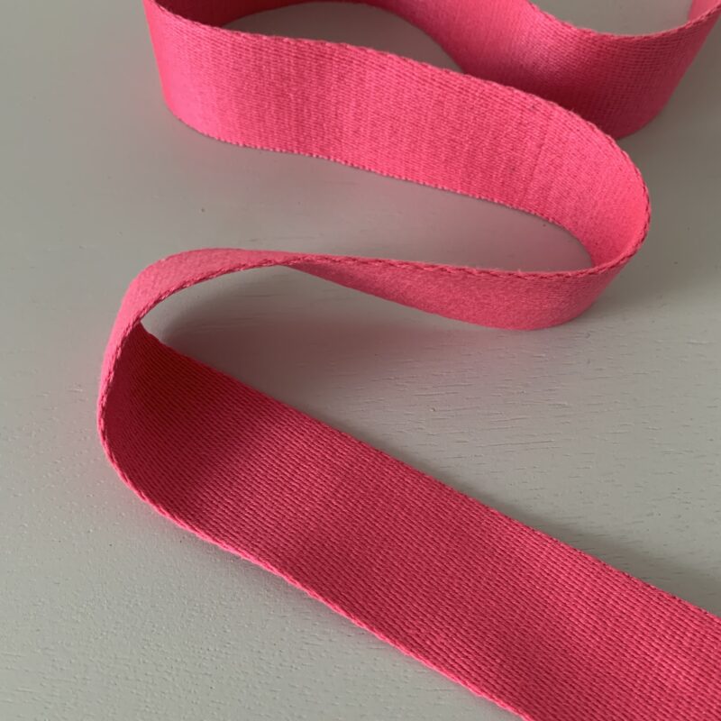 Sangle coton unie 40mm rose