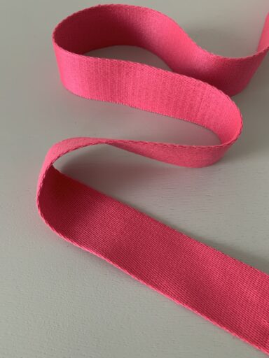 Sangle coton unie 40mm rose