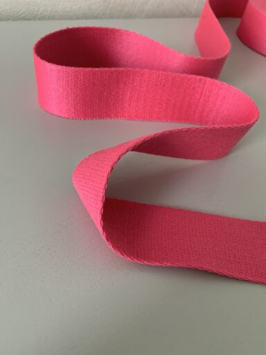 Sangle coton unie 40mm rose – Image 2