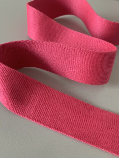Sangle coton unie 40mm rose – Image 3