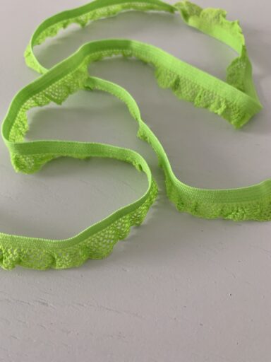 Elastique lingerie à volants vert pomme 15mm – Image 2