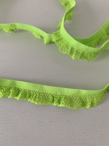Elastique lingerie à volants vert pomme 15mm – Image 3