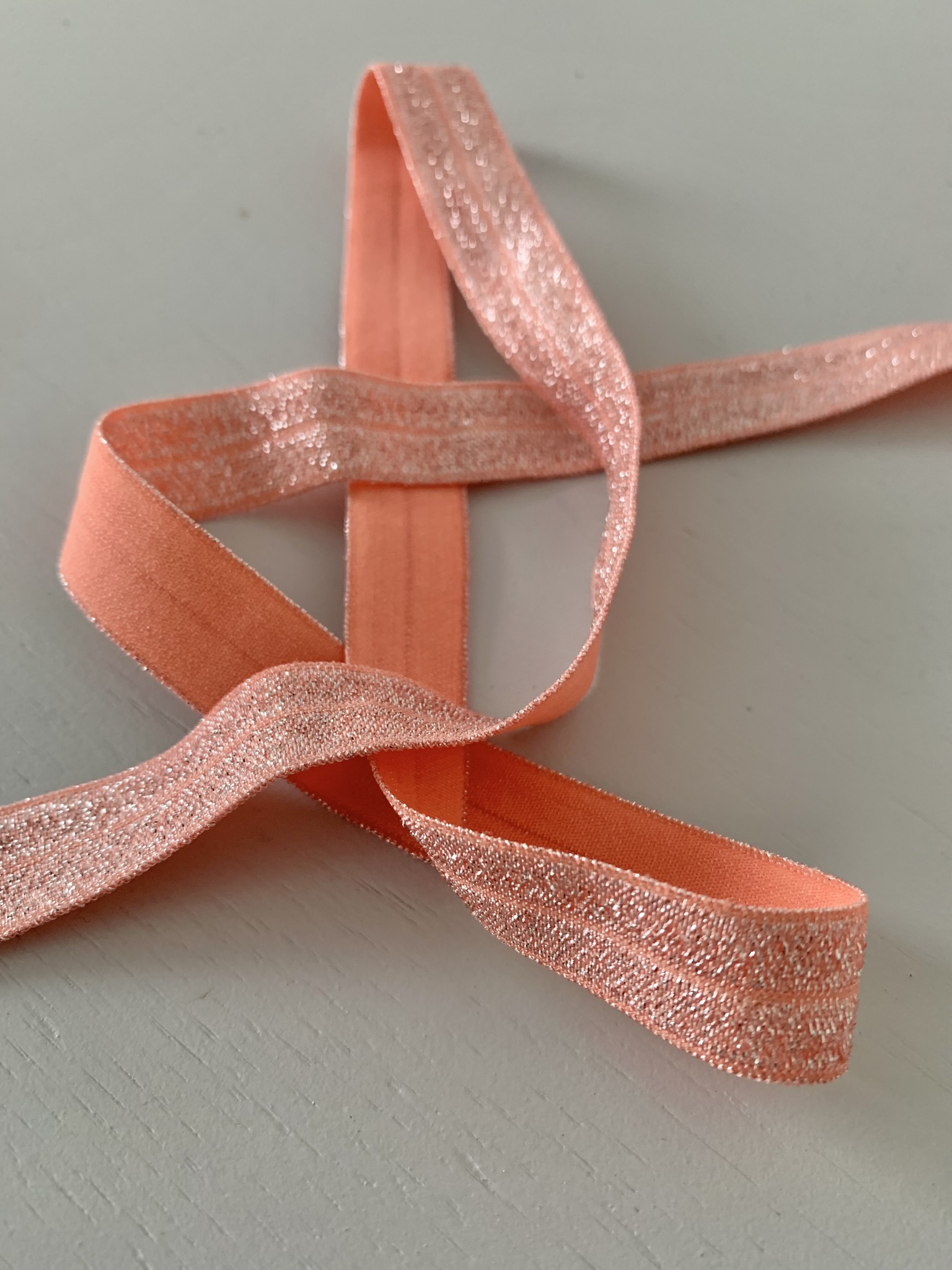 Biais lurex élastique corail 15mm – Image 2
