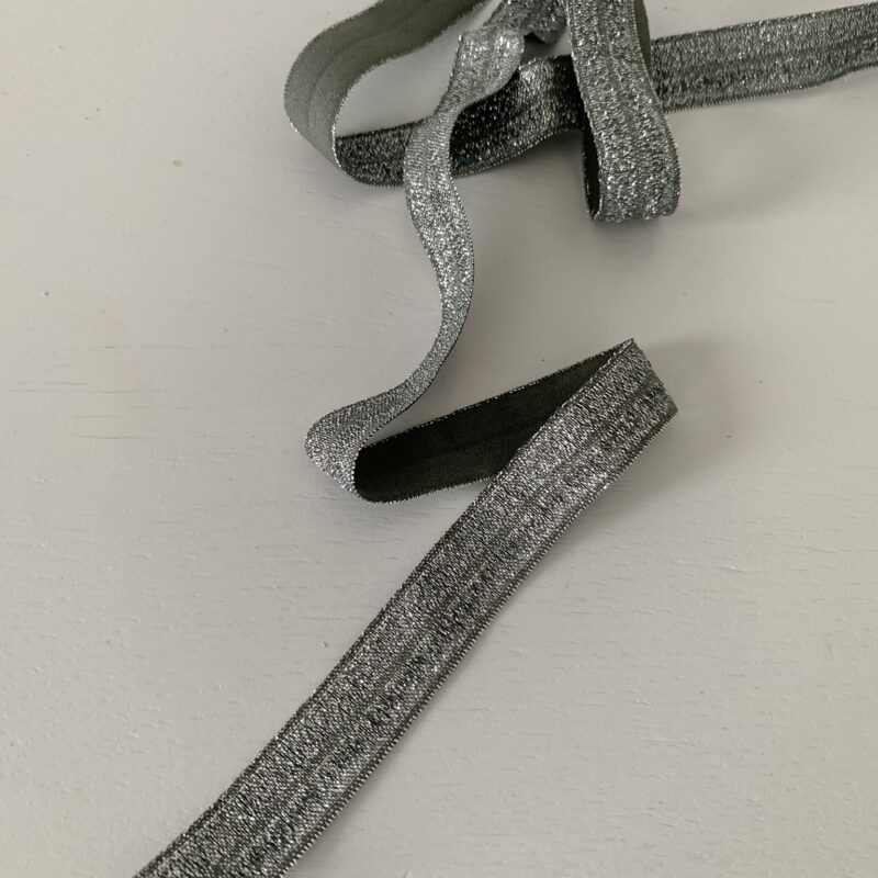Biais lurex élastique gris 15mm