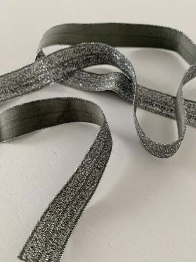 Biais lurex élastique gris 15mm – Image 2
