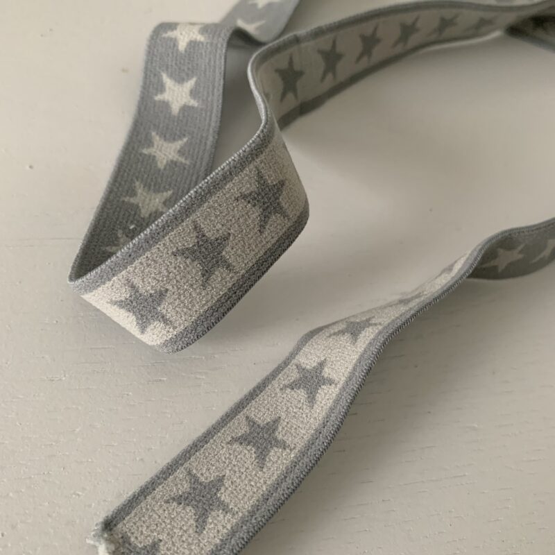 Elastique boxer gris étoile 20mm