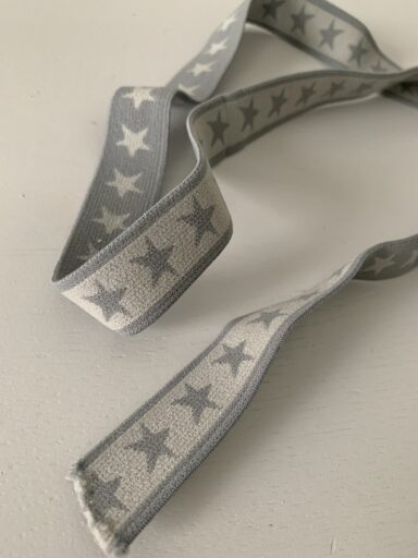 Elastique boxer gris étoile 20mm
