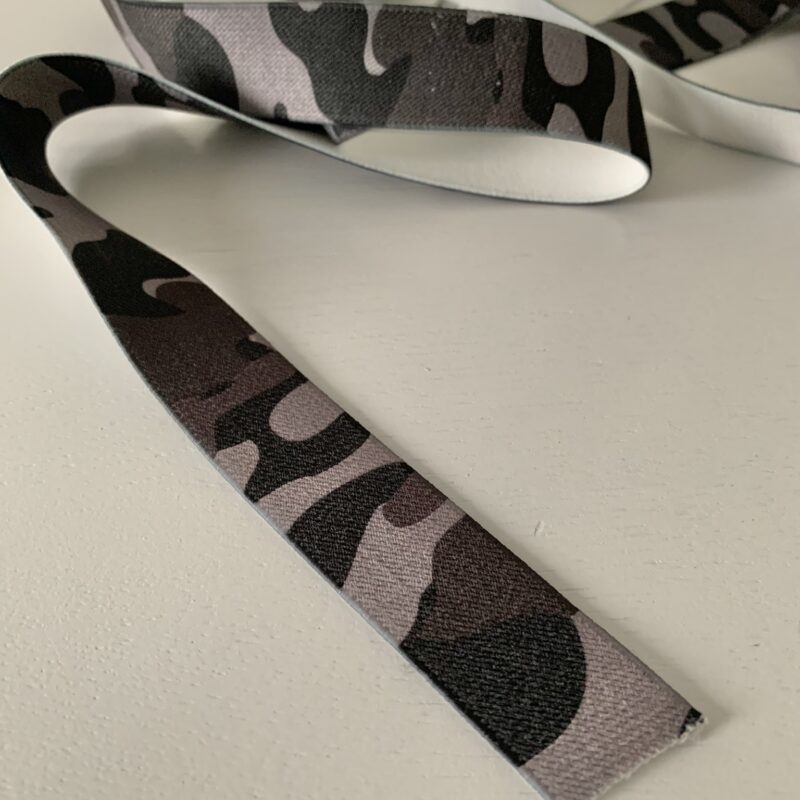 Elastique boxer camouflage gris 25mm