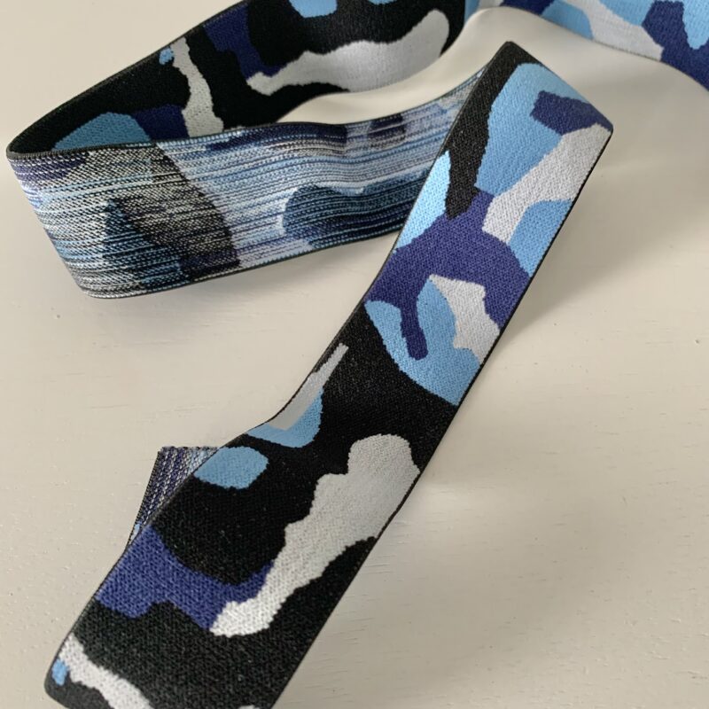 Elastique boxer camouflage bleu 40mm