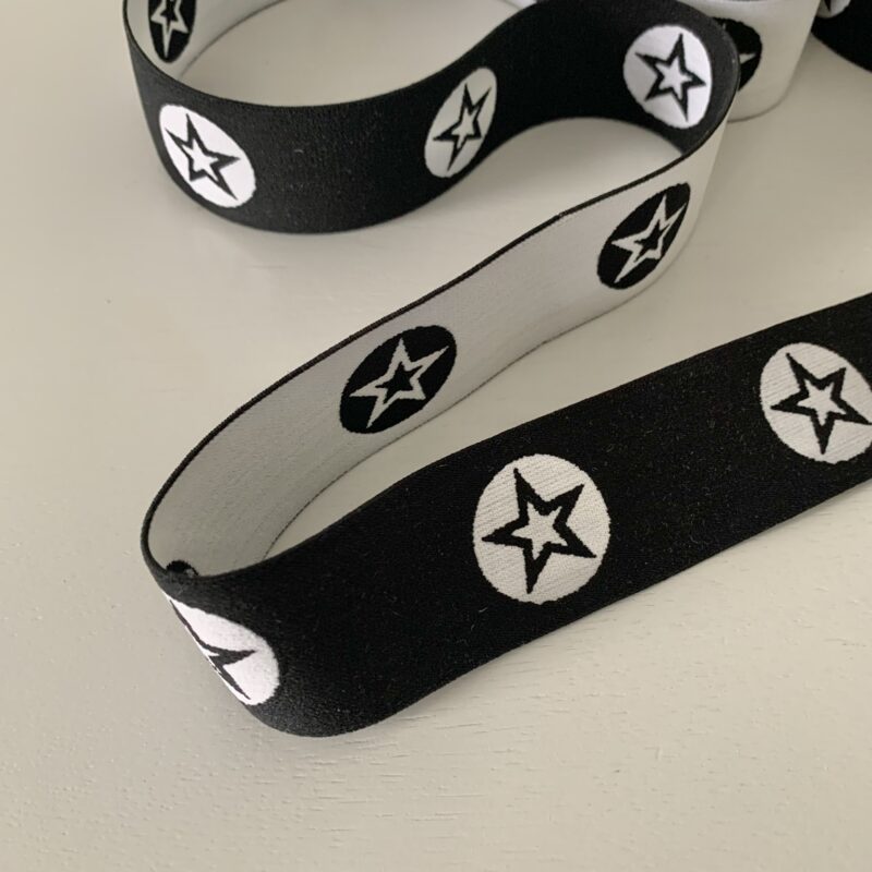 Elastique boxer stars noir 40mm