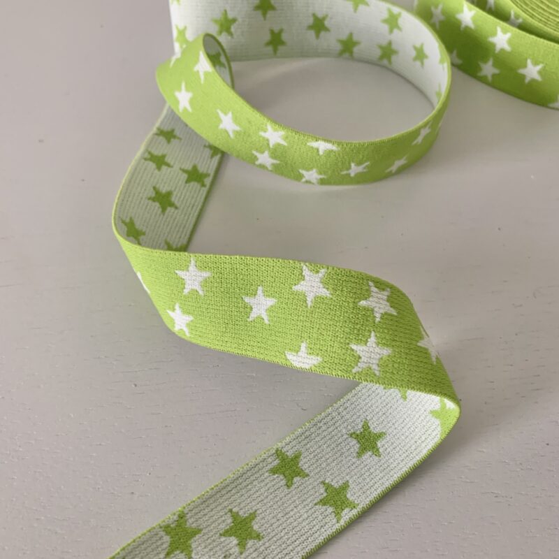 Elastique boxer vert étoilé 25mm