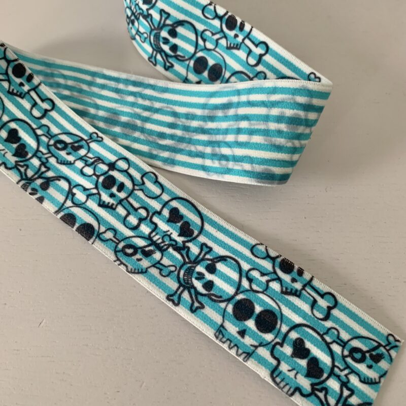 Elastique boxer skull turquoise 40mm