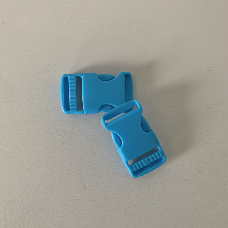 Boucle à coulisse plastique bleue 25mm