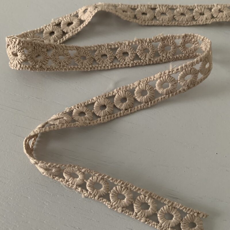 Dentelle coton coloris ficelle 13mm
