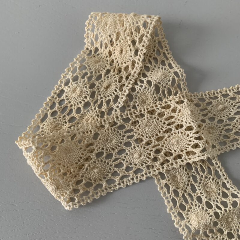 Dentelle coton ivoire 40mm