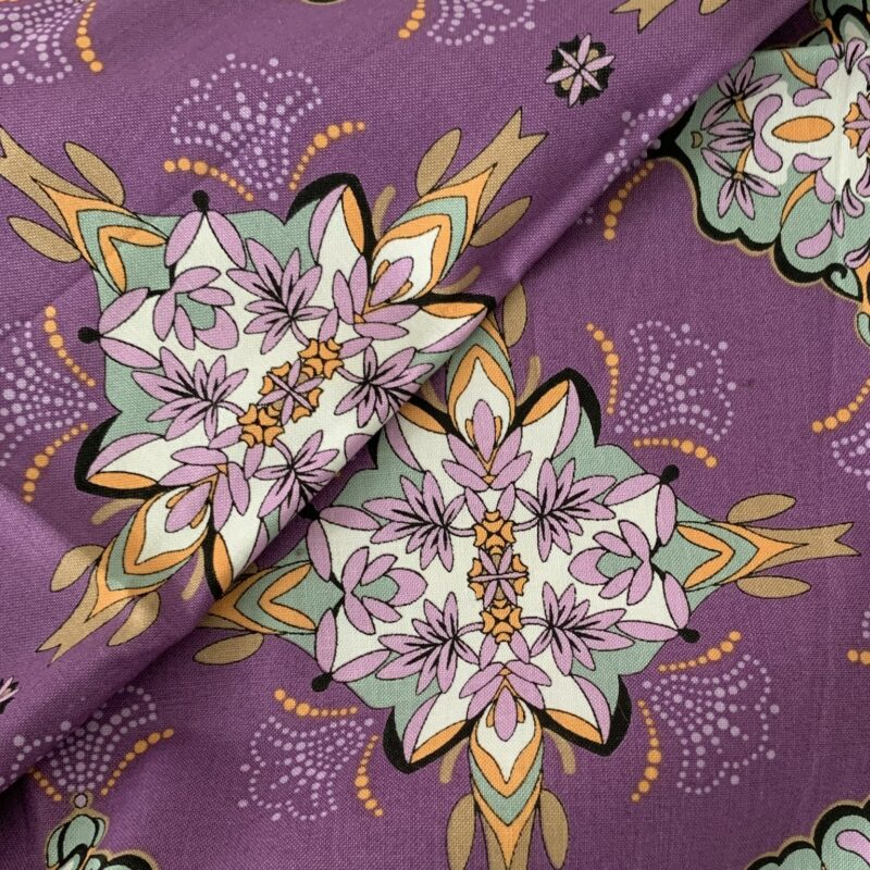 Tissu coton Gütermann mandala violet