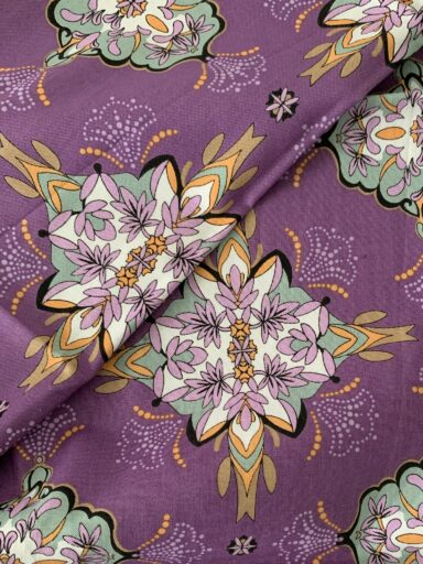 Tissu coton Gütermann mandala violet